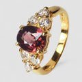 925 Silver Red Zircon Ring