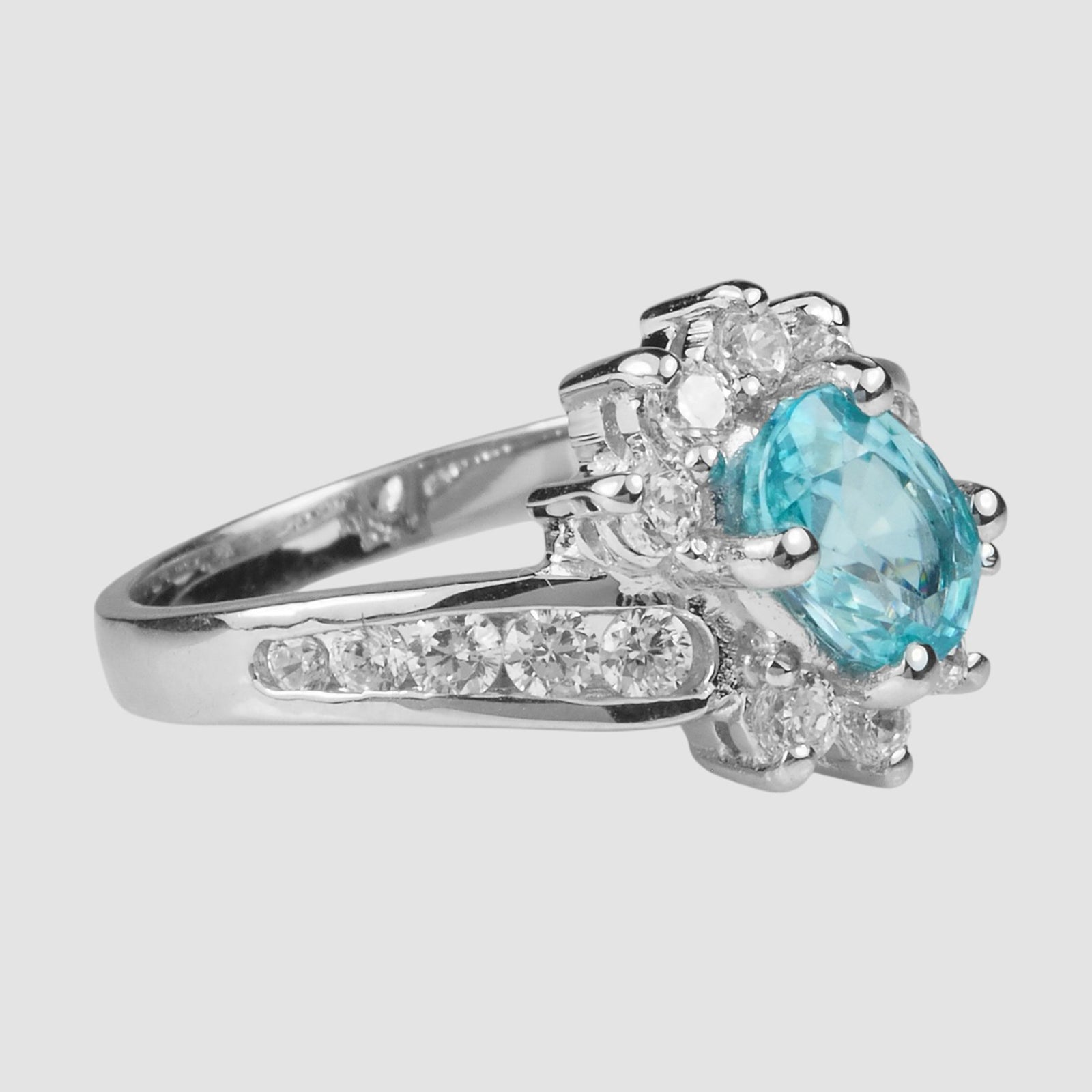 Precious Blue Zircon 925 Sterling Silver Ring