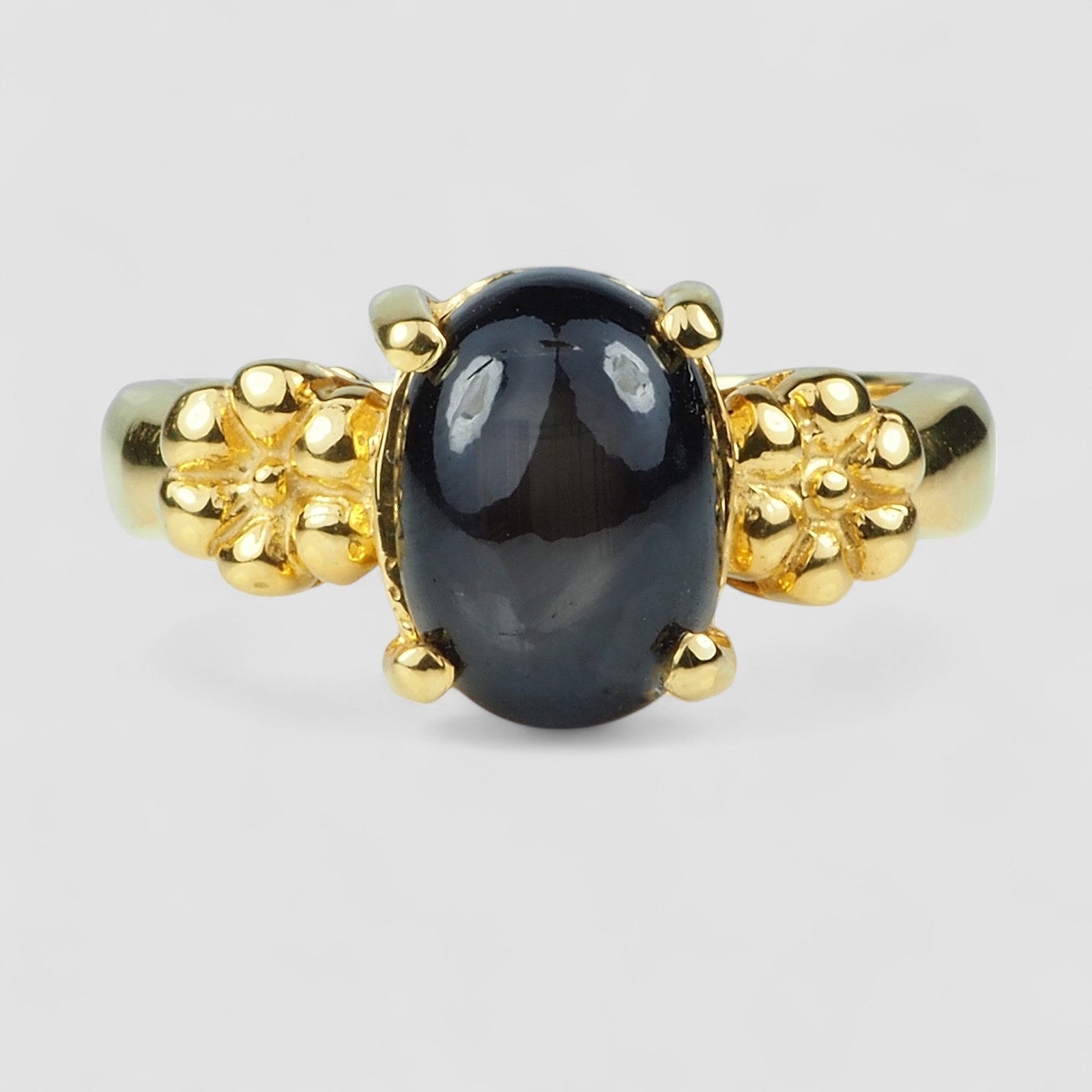 925 Sterling Silver Handmade Ring Thailand Black Star Sapphire