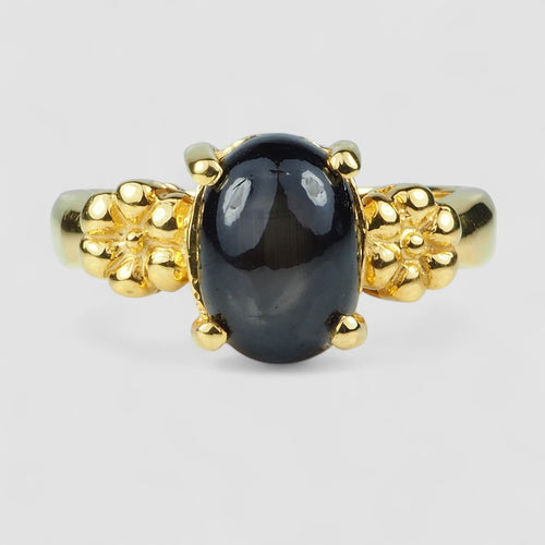 925 Sterling Silver Handmade Ring Thailand Black Star Sapphire