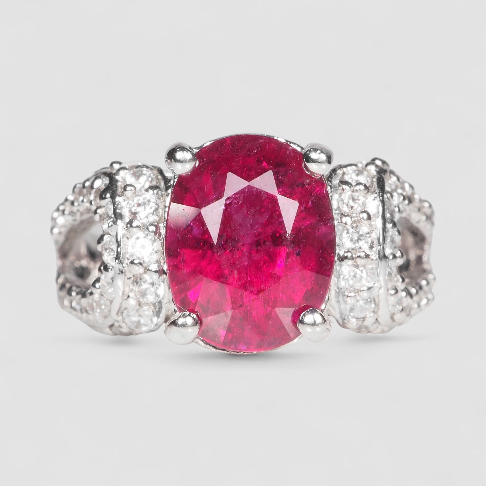 Pink Rubellite Tourmaline 925 Sterling Silver Ring
