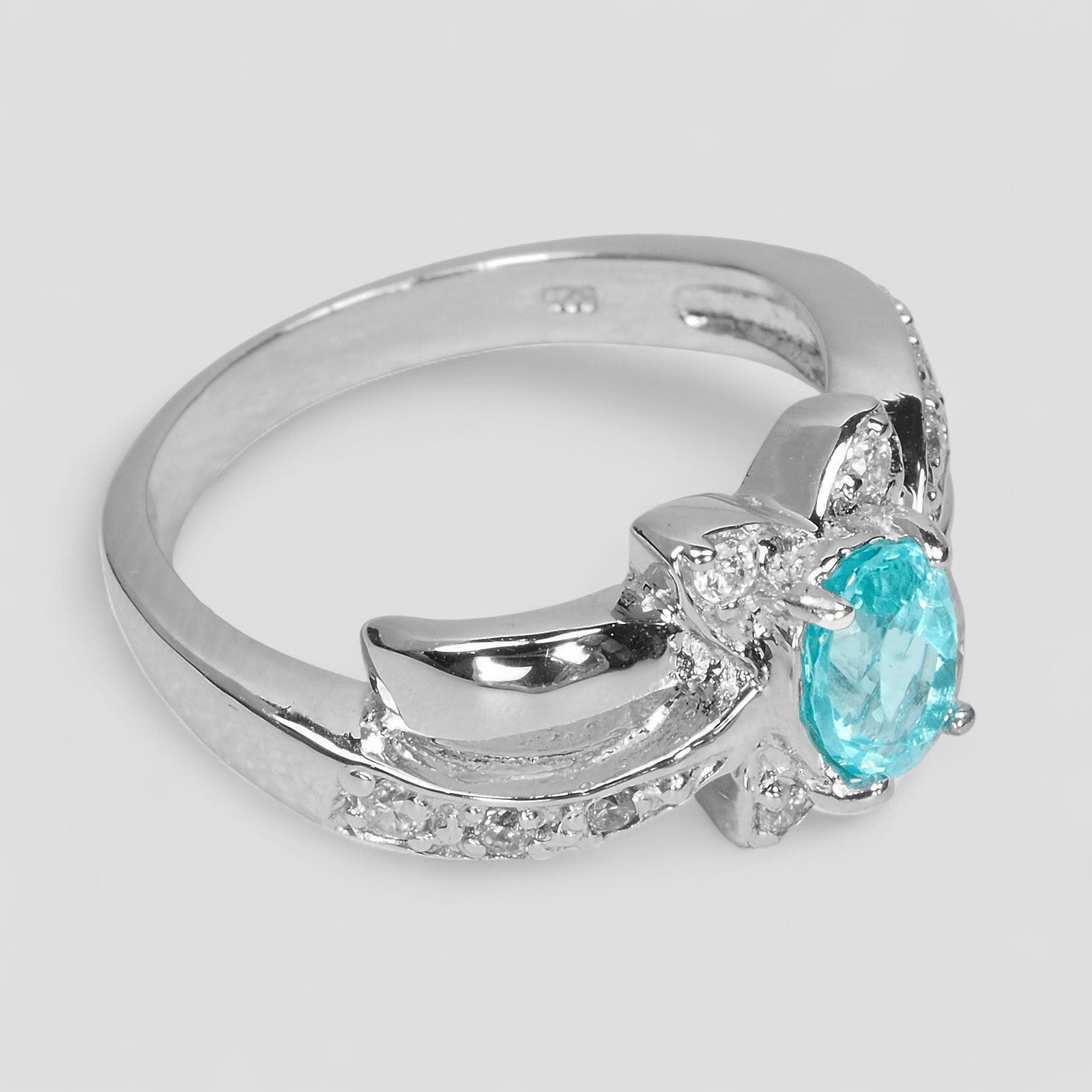Neon Blue Apatite 925 Sterling Silver Ring