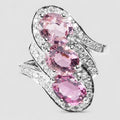 Bunny Pink Tourmaline Ring Sterling Silver 925, Natural Gemstone, Everyday