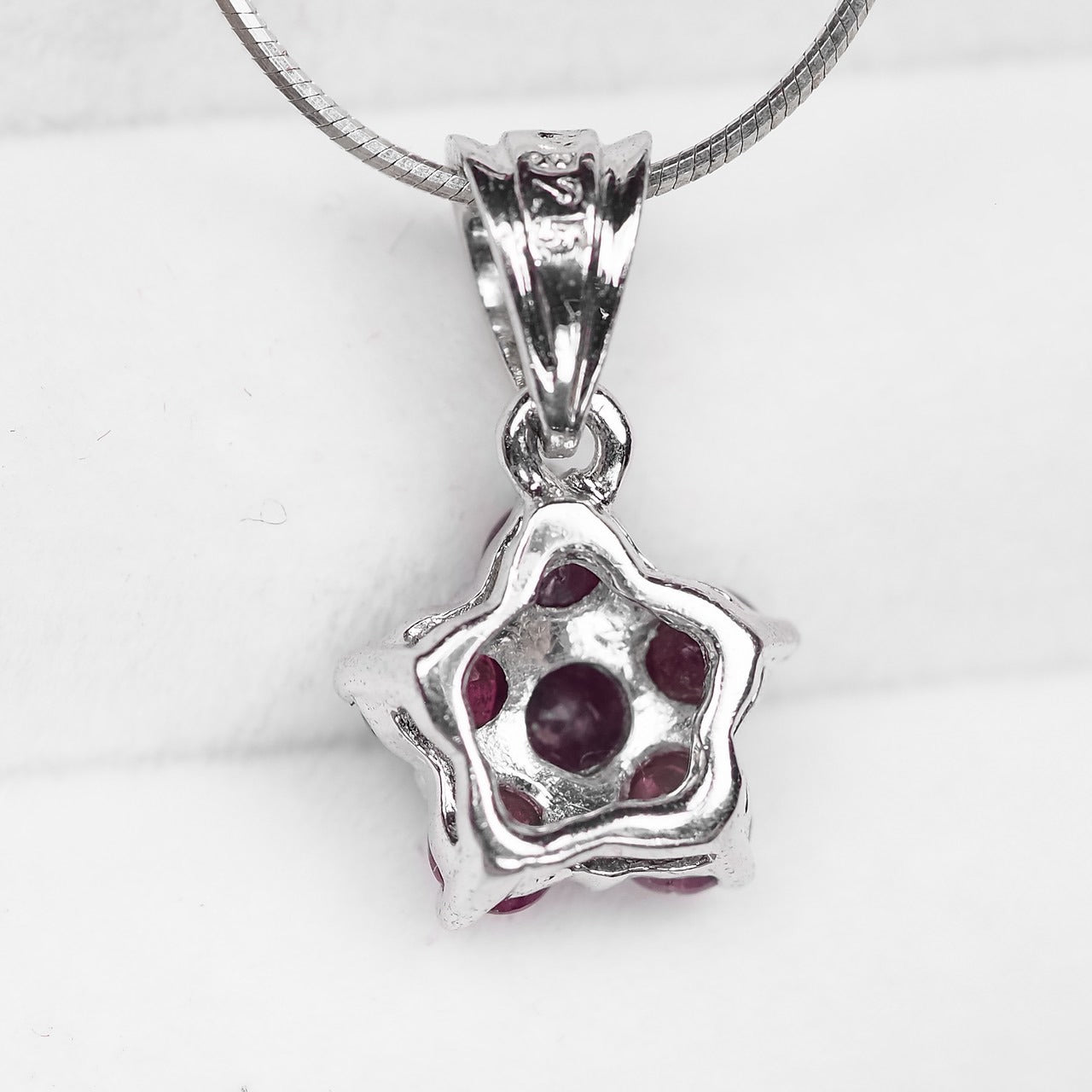 Red Ruby 925 Sterling Silver White Gold Pendants, All Occasion Everyday Pendants
