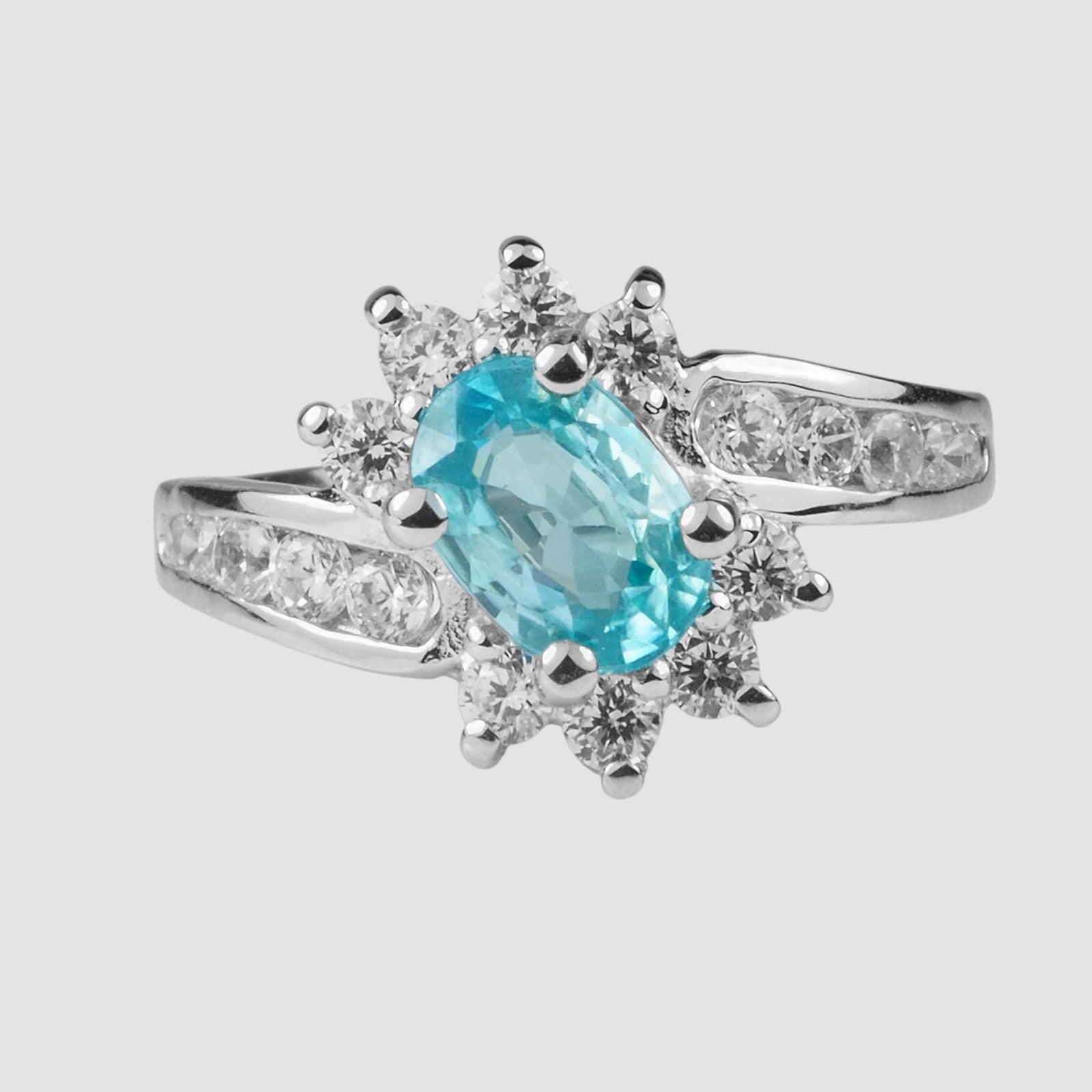 Precious Blue Zircon 925 Sterling Silver Ring