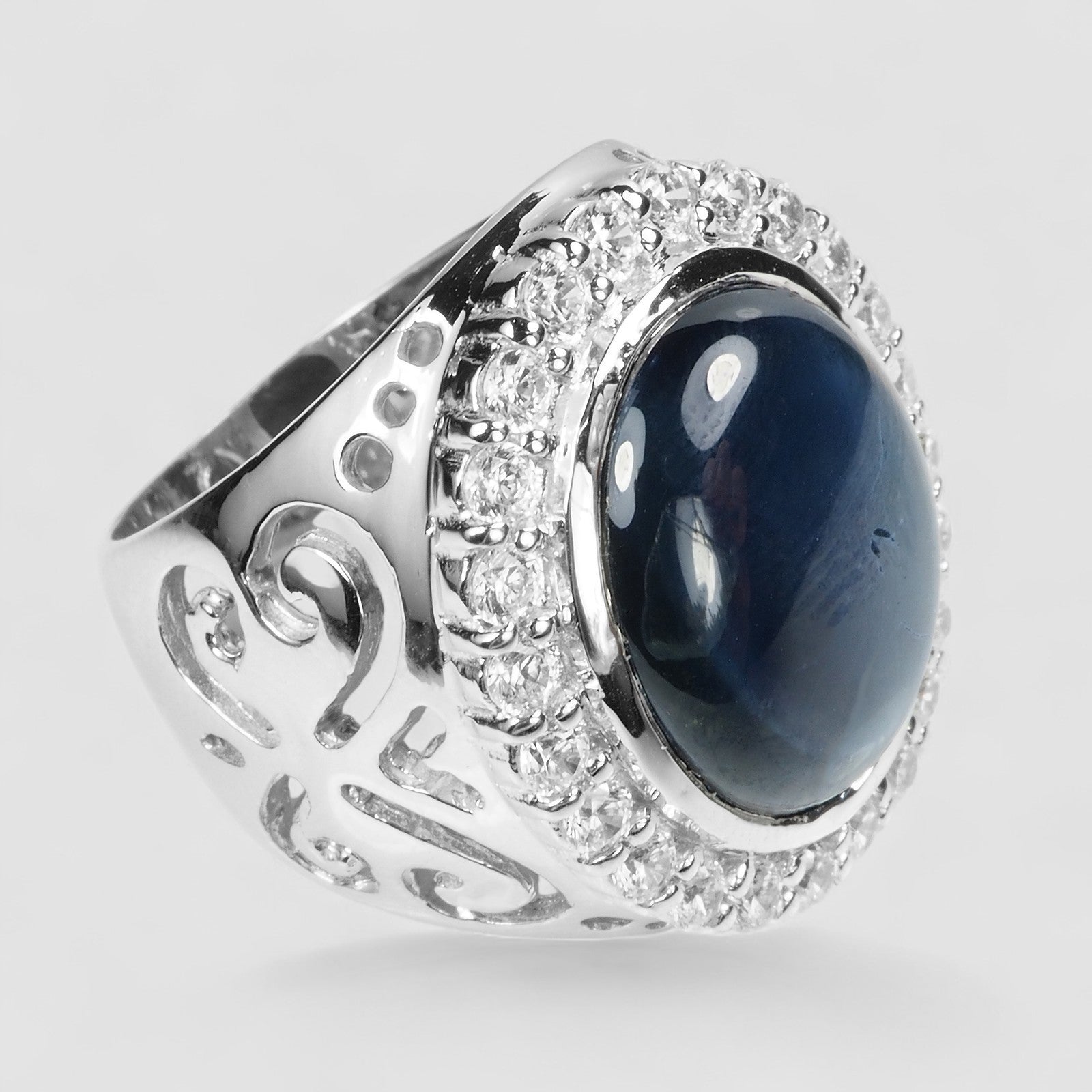 Blue Star Sapphire 925 Sterling Silver Ring