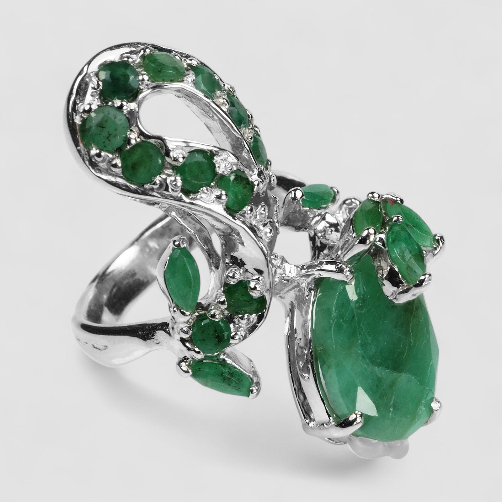 Green Emerald 925 Sterling Silver Rings, Birthday Gift, Dainty Ring