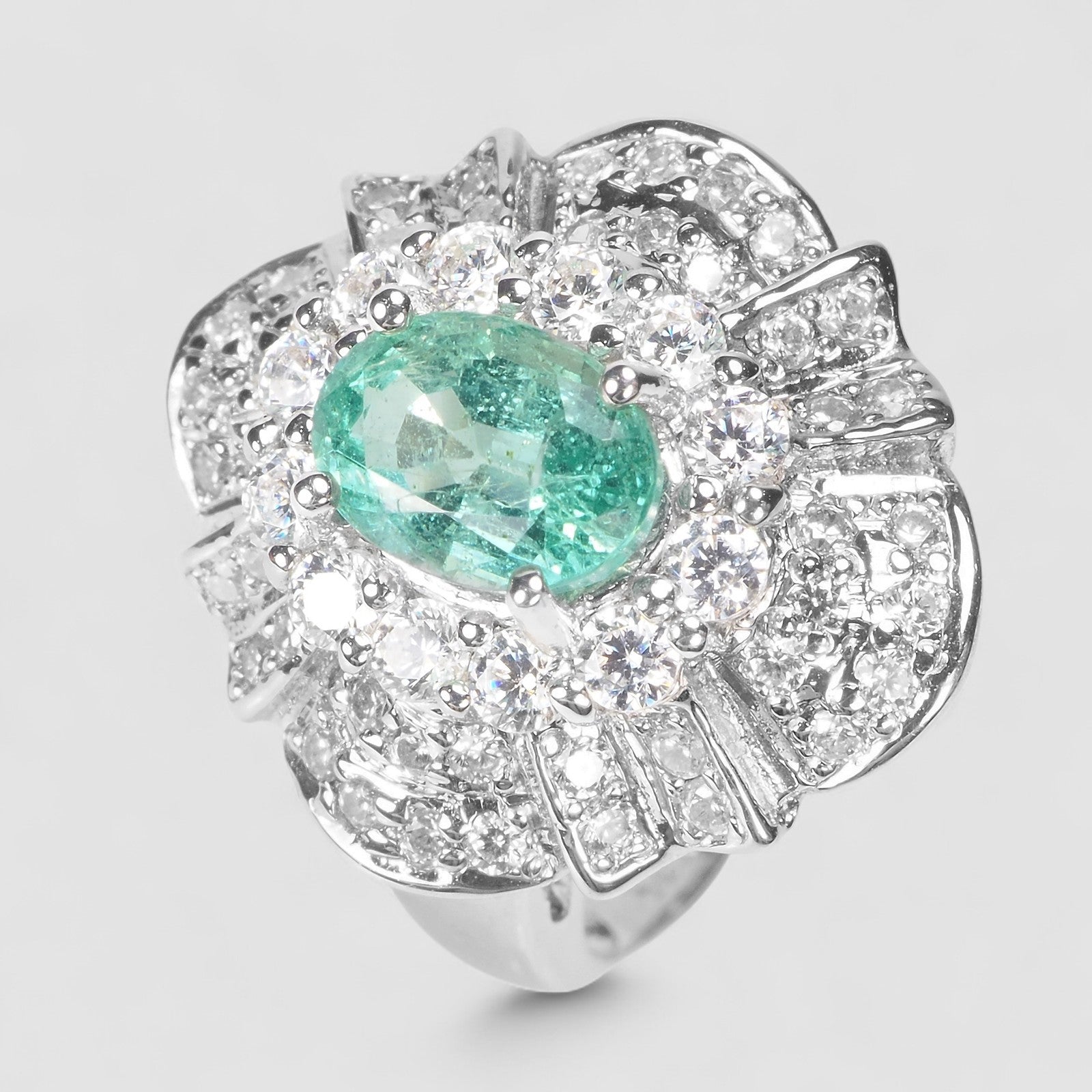 Green Emerald 925 Sterling Silver Ring