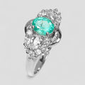 Neon Green Emerald 925 Sterling Silver Ring