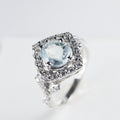 BLUE AQUAMARINE 925 STERLING SILVER HANDMADE RING