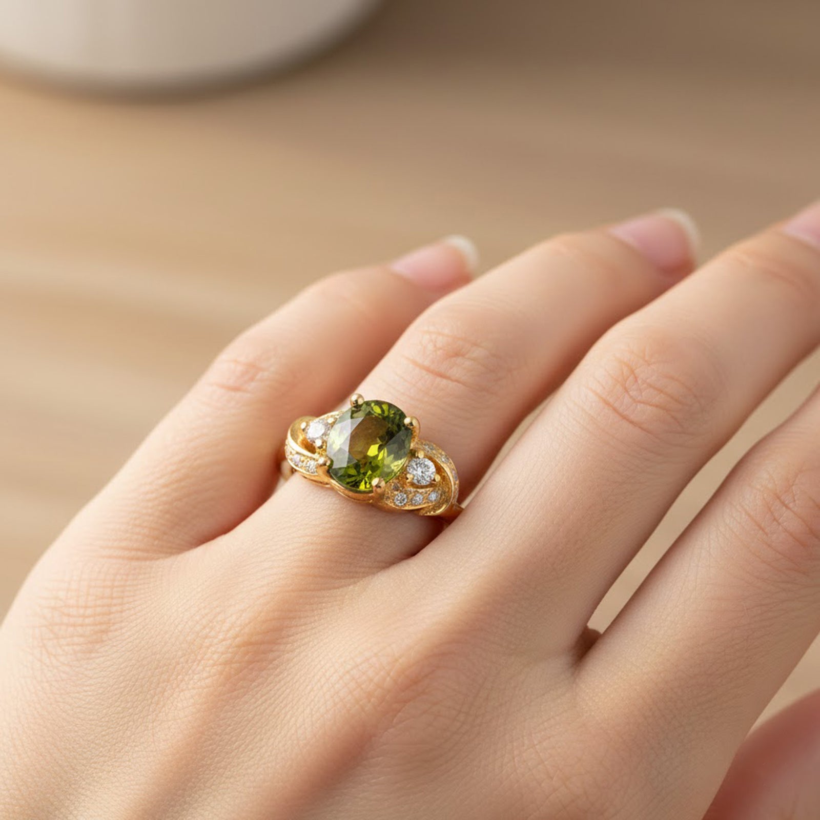 Green Tourmaline 925 Sterling Silver Ring