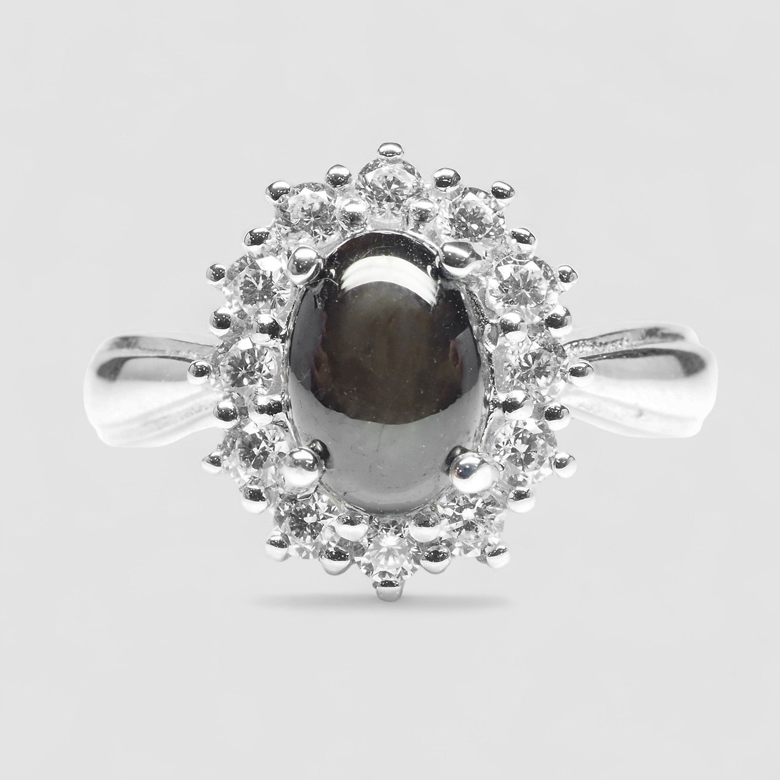 Thailand Royal Black Star Sapphire 925 Sterling Silver Ring