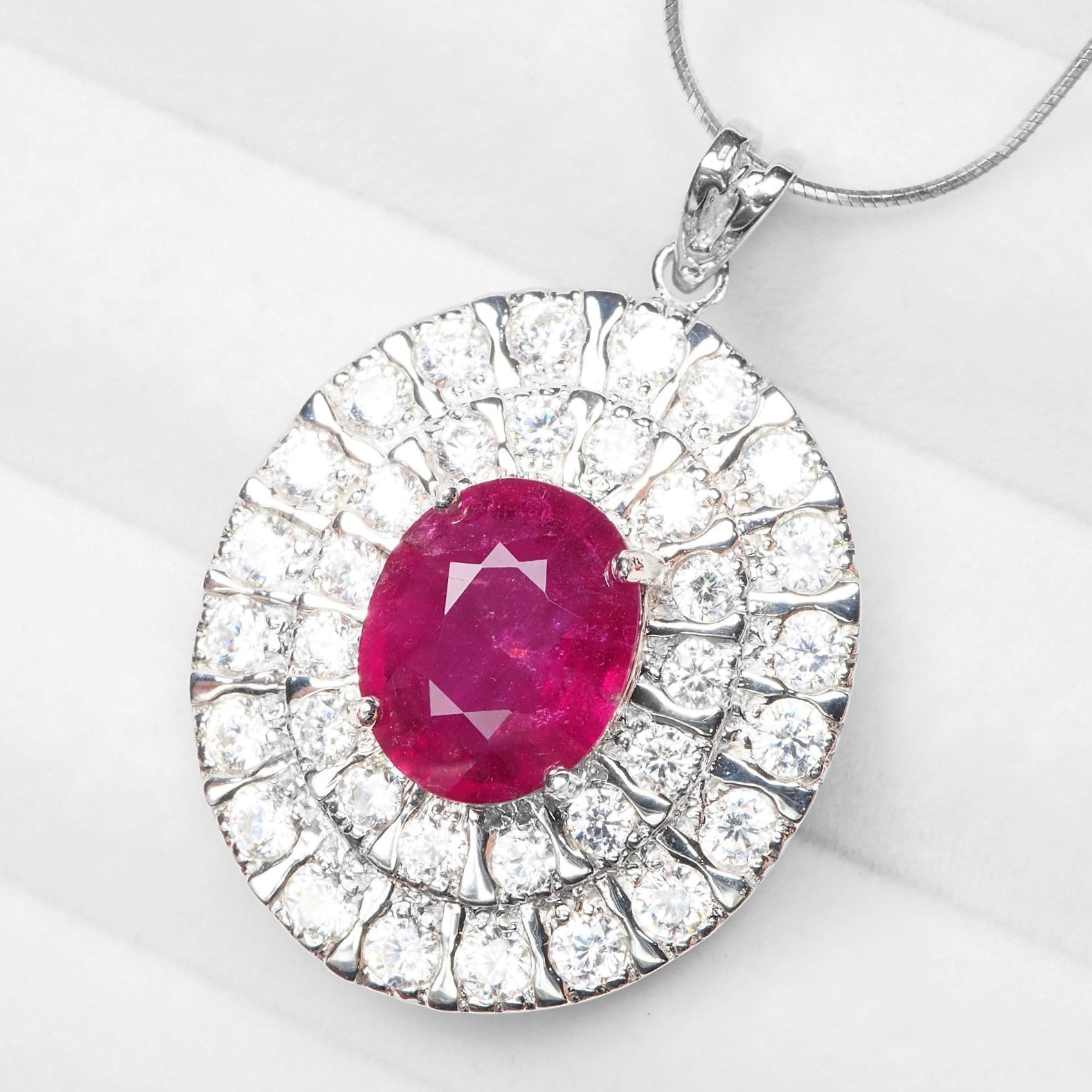 Red Ruby 925 Sterling Silver Pendants