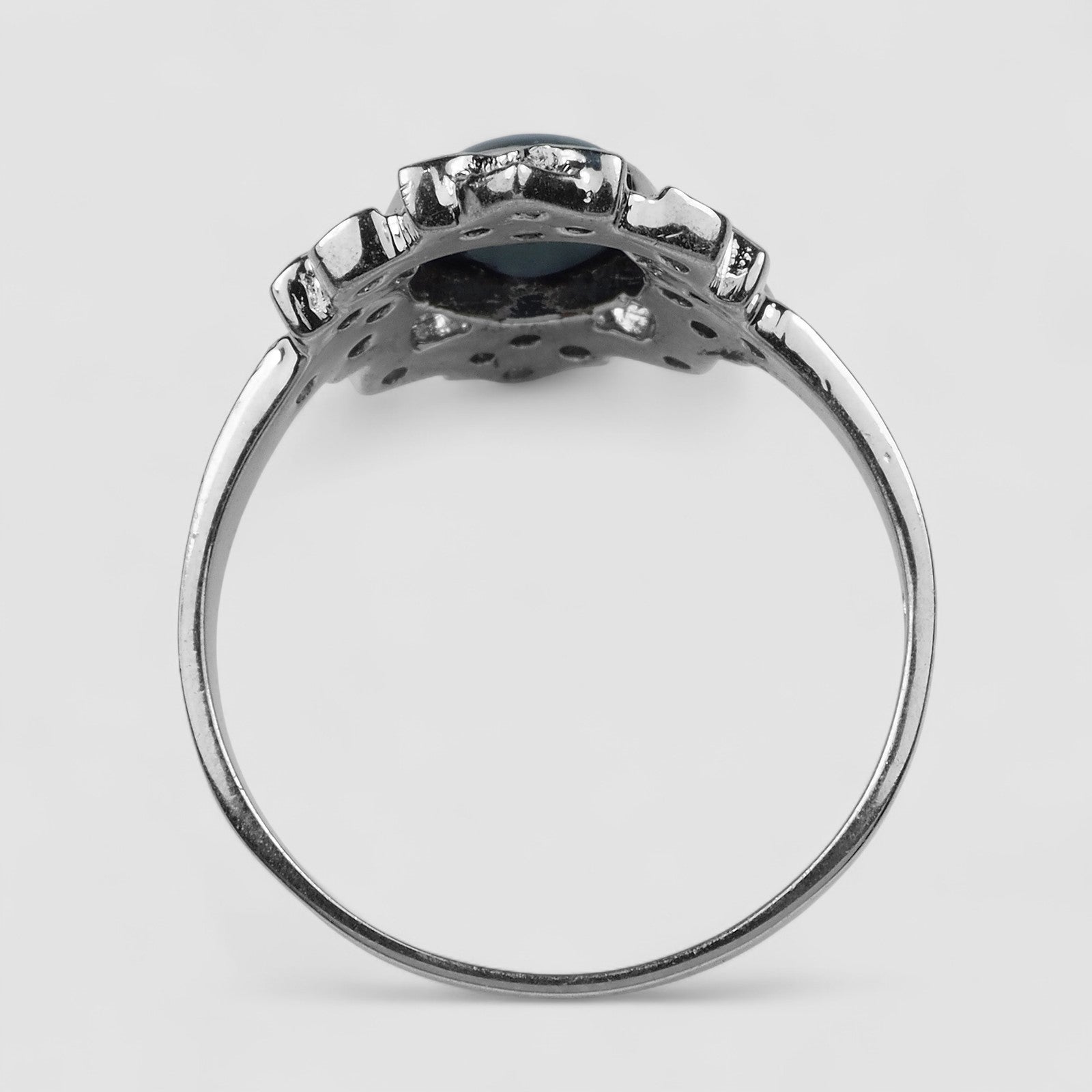 Exquisite Blue Star Sapphire 925 Sterling Silver Ring, Rhodium Plated, Tarnish Free, Free Resizing