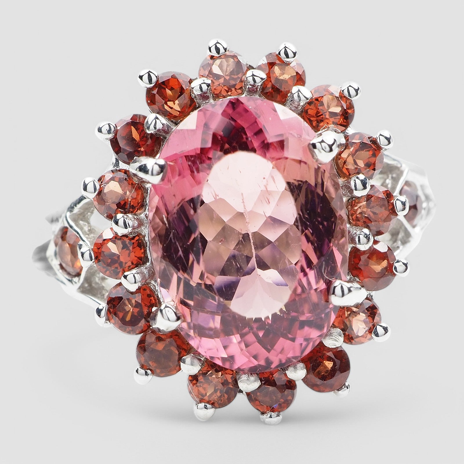 RARE PINK TOURMALINE 925 STERLING SILVER RING