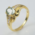 Blue Aquamarine 925 Sterling Silver 24K Gold Plated Ring