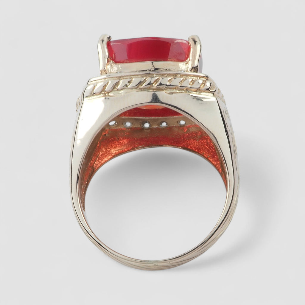 ORANGE SAPPHIRE ROSE GOLD 925 STERLING SILVER RINGS