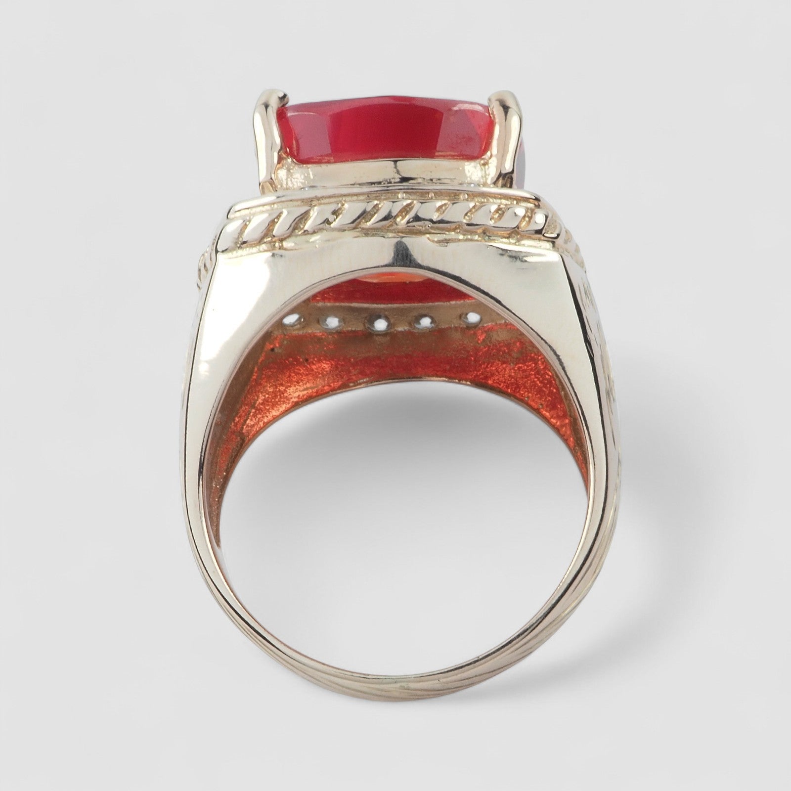 ORANGE SAPPHIRE ROSE GOLD 925 STERLING SILVER RINGS