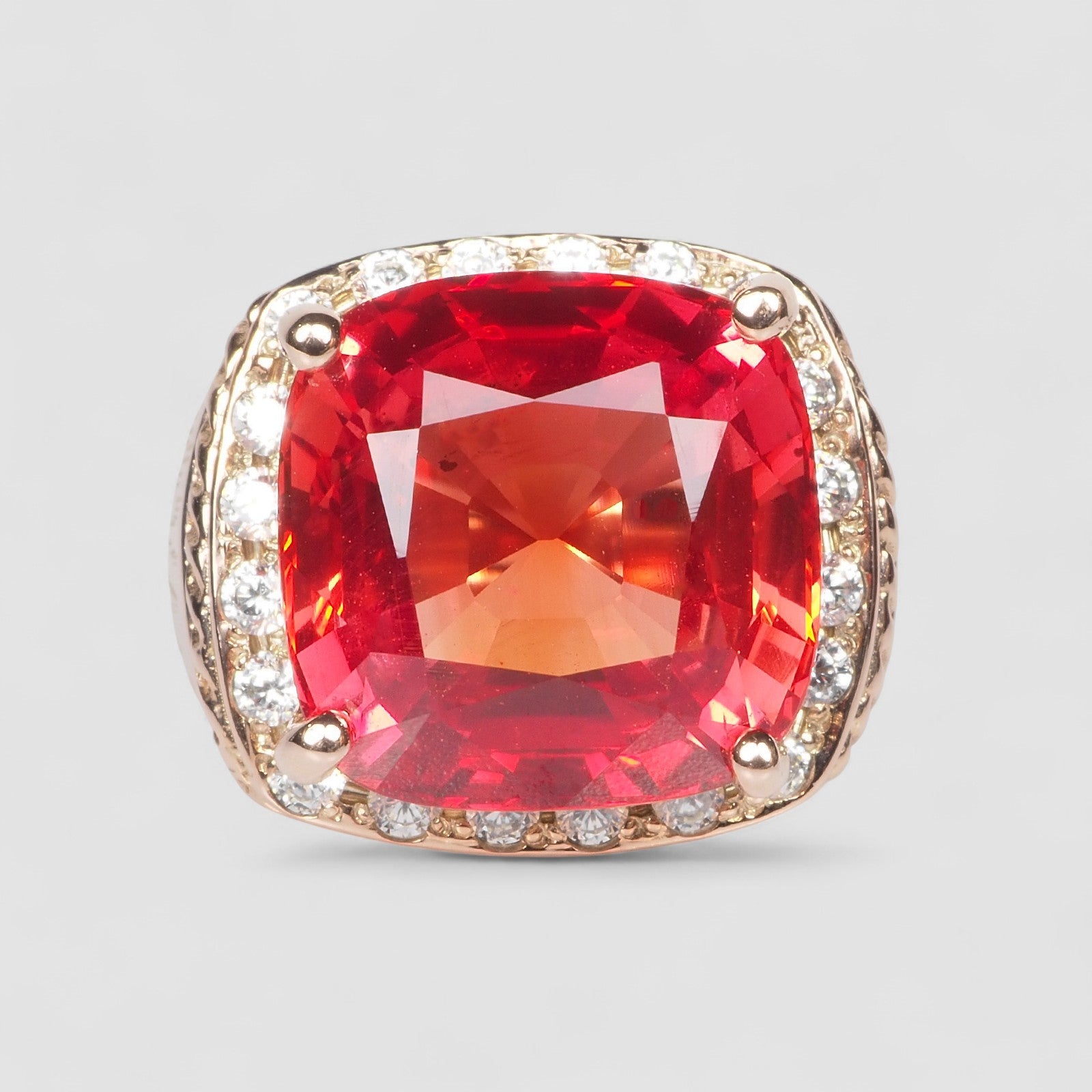 ORANGE SAPPHIRE ROSE GOLD 925 STERLING SILVER RINGS