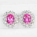 FLOWER PINK SAPPHIRE 925 STERLING SILVER HANDMADE EARRINGS