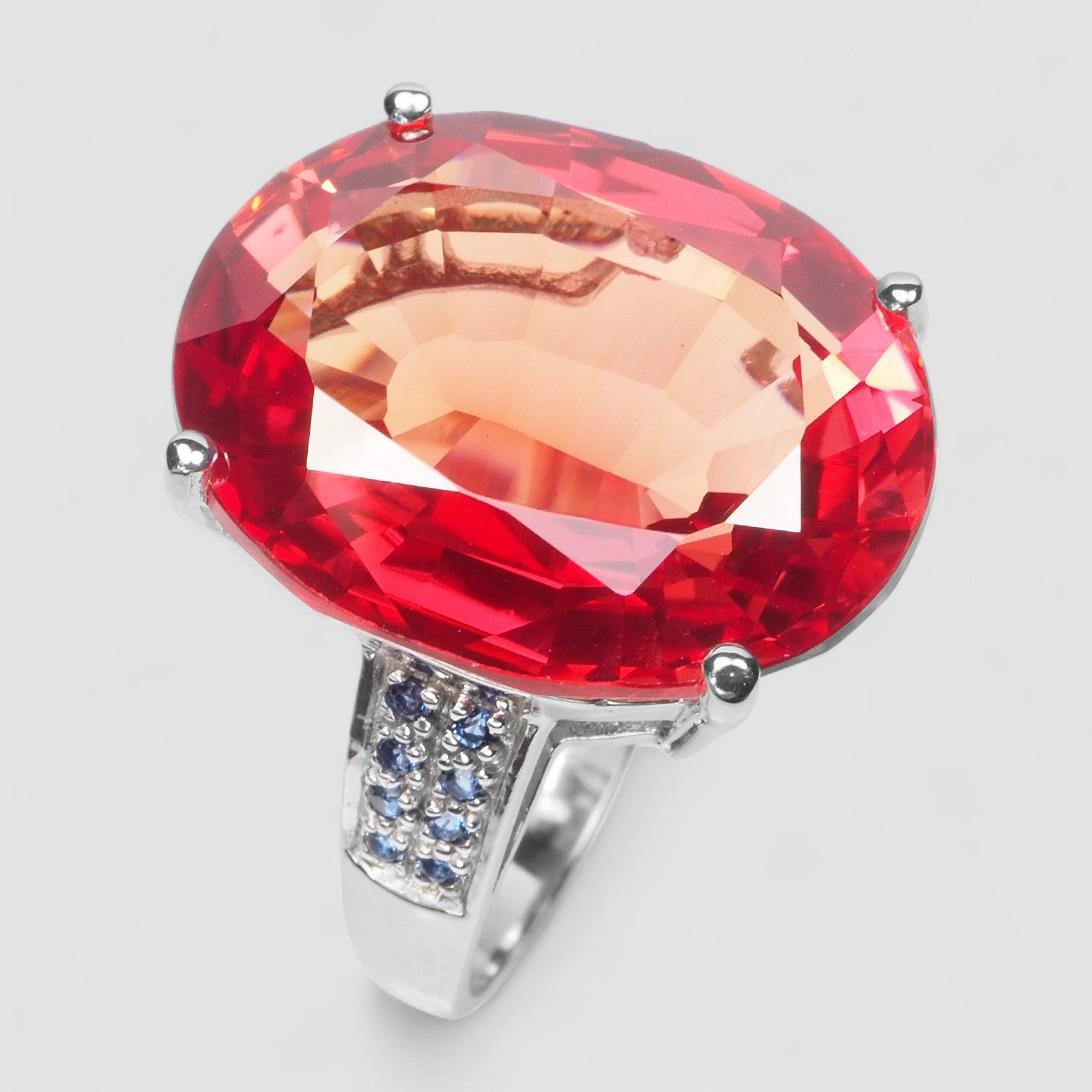 ORANGE SAPPHIRE 925 STERLING SILVER HANDMADE RING