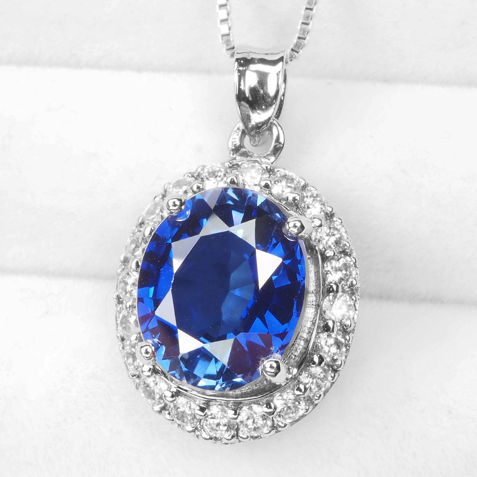 BLUE SAPPHIRE 925 STERLING SILVER PENDANT