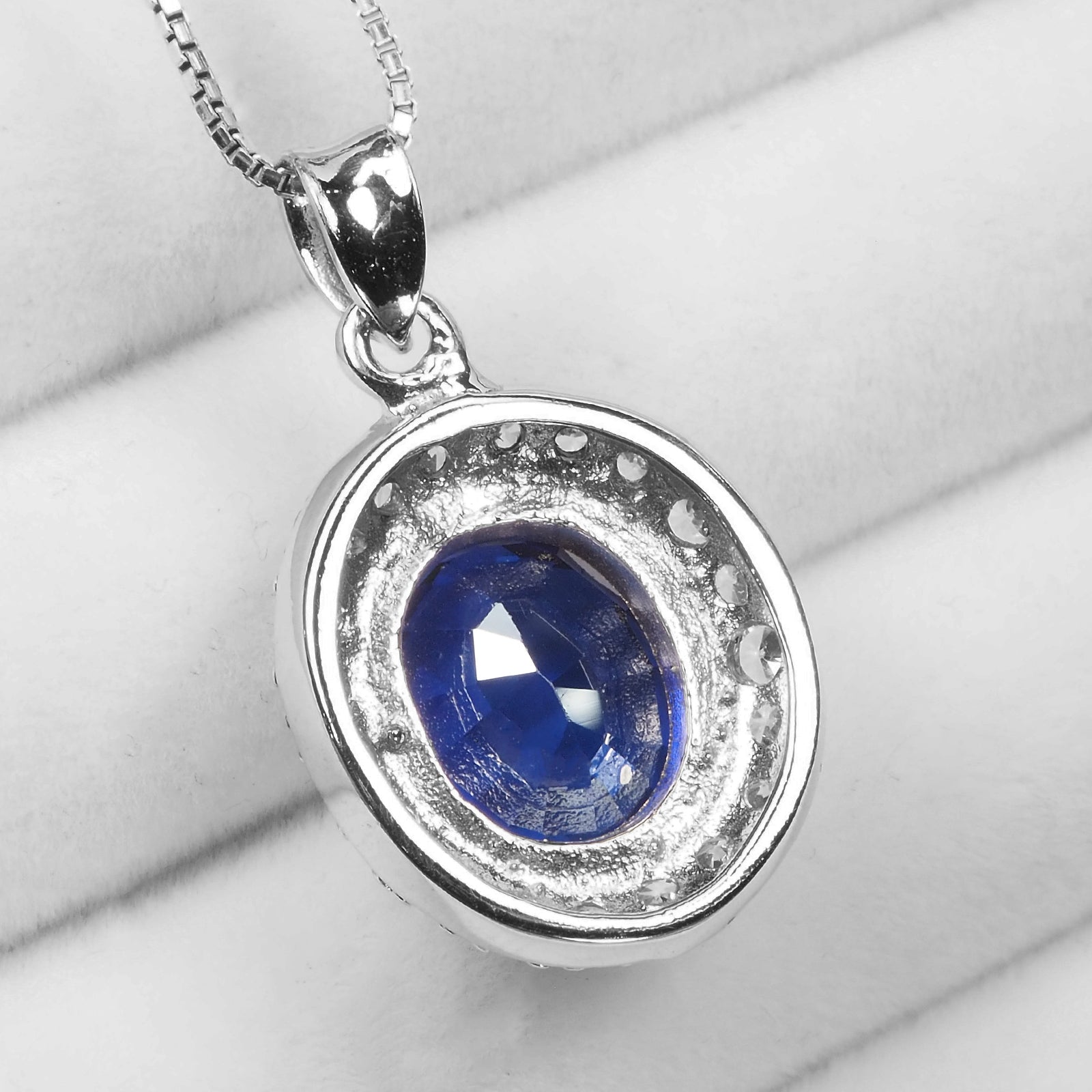 BLUE SAPPHIRE 925 STERLING SILVER PENDANT