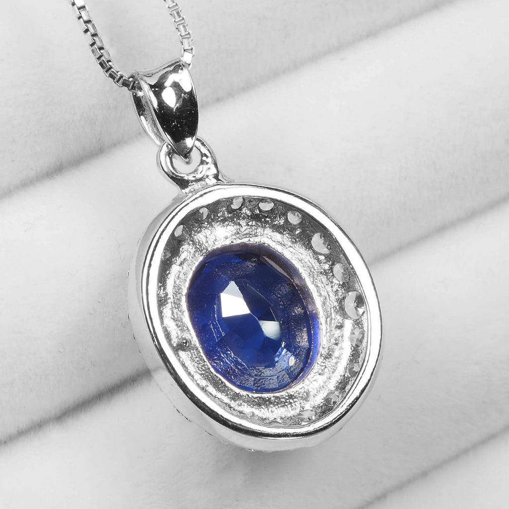 BLUE SAPPHIRE 925 STERLING SILVER PENDANT