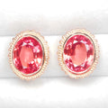 PINK PADPARADSCHA SAPPHIRE 925 STERLING SILVER ROSE GOLD EARRINGS