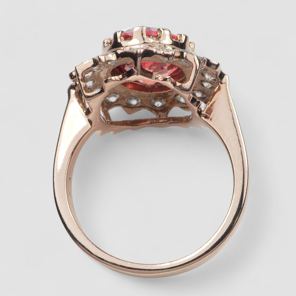 925 STERLING SILVER ROSE GOLD RING PINK PADPARADSCH SAPPHIRE