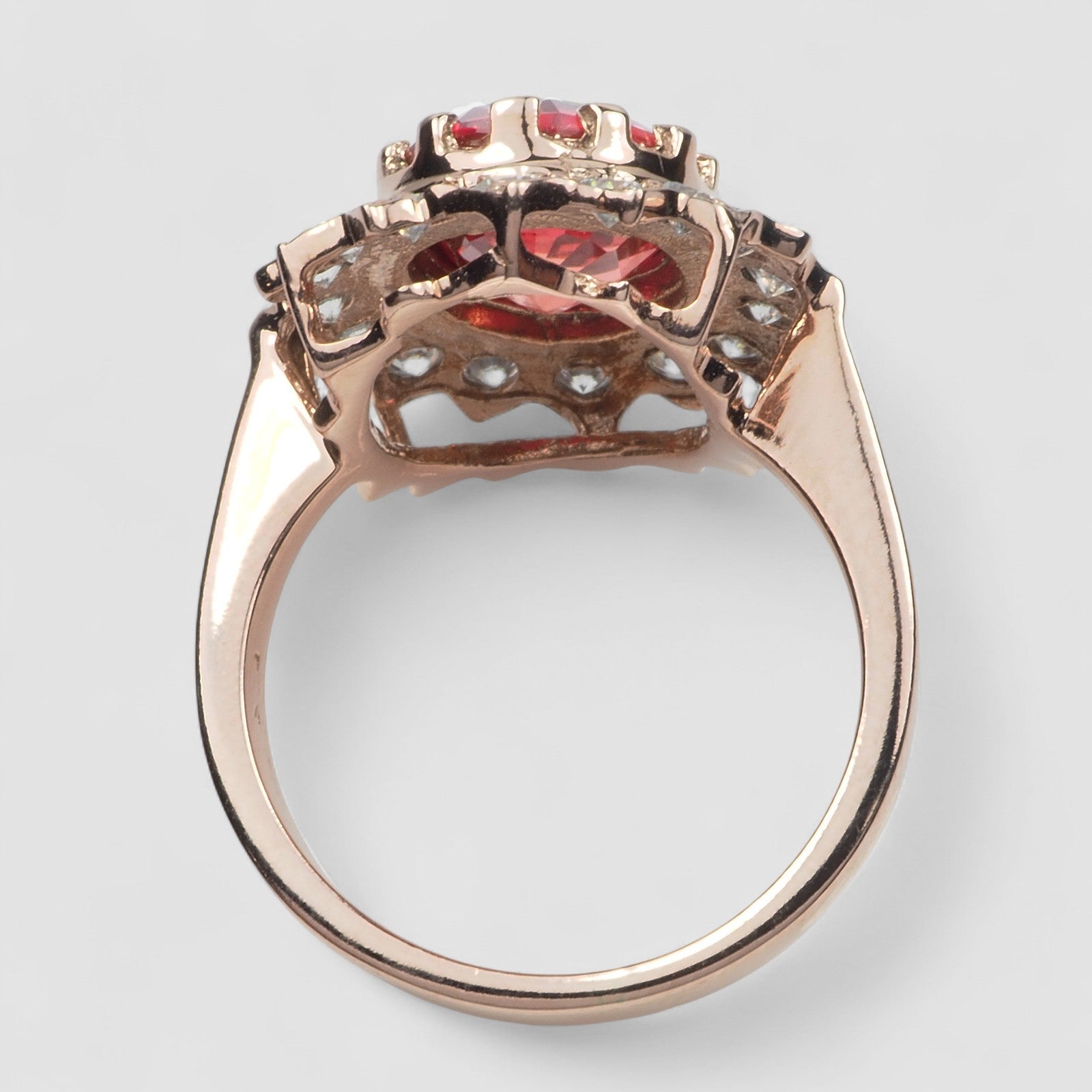 925 STERLING SILVER ROSE GOLD RING PINK PADPARADSCH SAPPHIRE