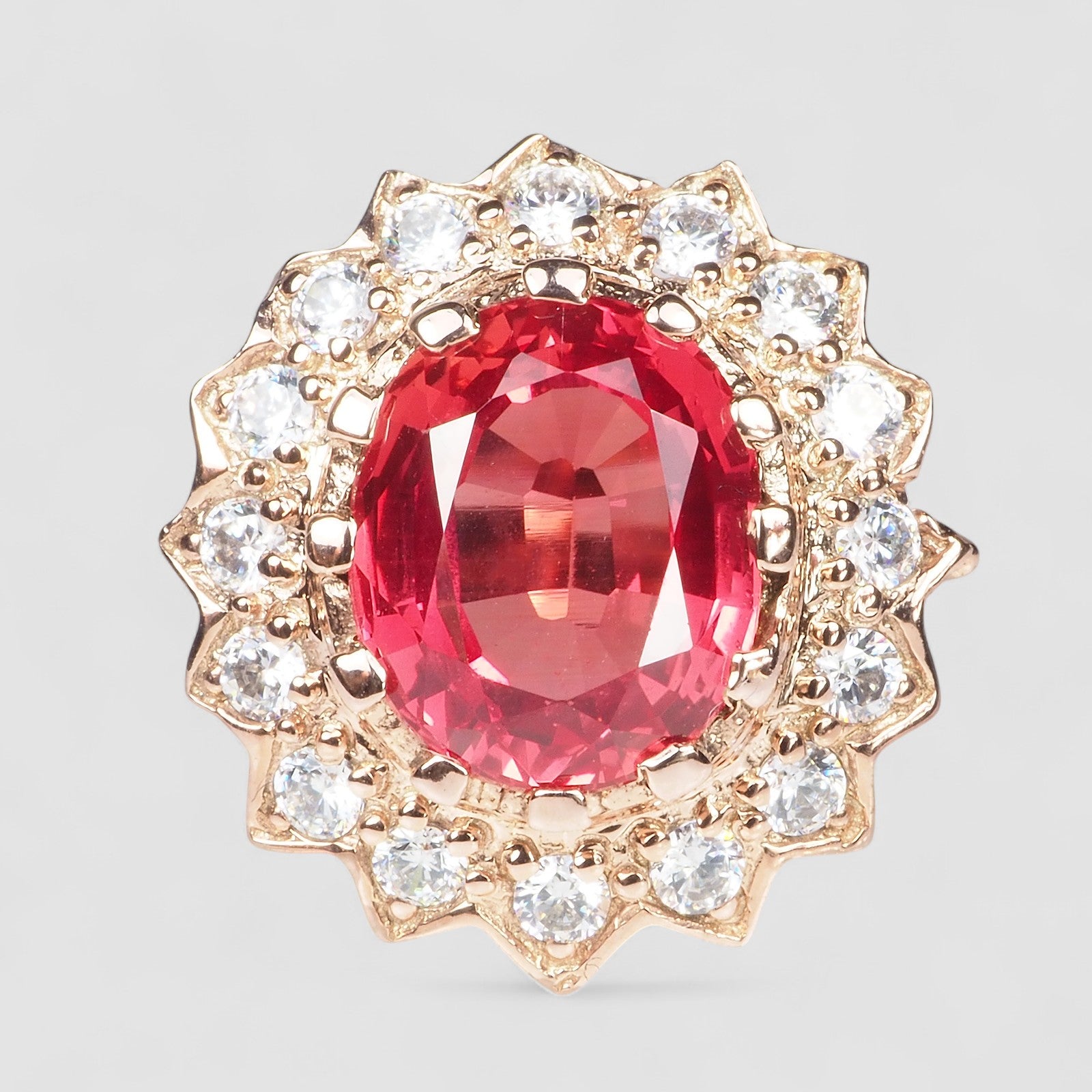 925 STERLING SILVER ROSE GOLD RING PINK PADPARADSCH SAPPHIRE