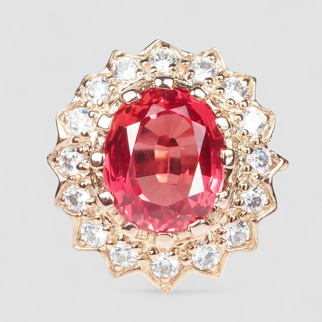 925 STERLING SILVER ROSE GOLD RING PINK PADPARADSCH SAPPHIRE
