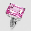 925 STERLING SILVER WHITE GOLD RING PINK SAPPHIRE