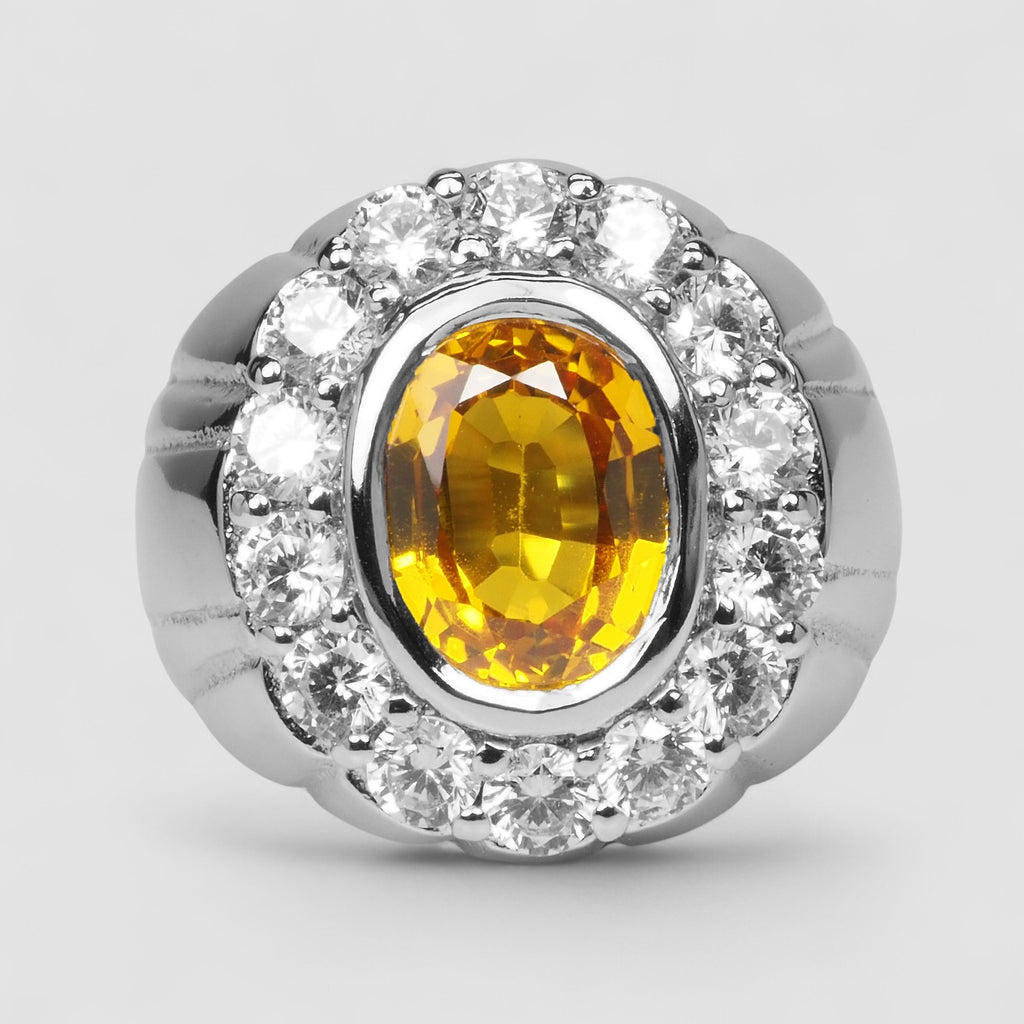 YELLOW SAPPHIRE 925 STERLING SILVER HANDMADE RING
