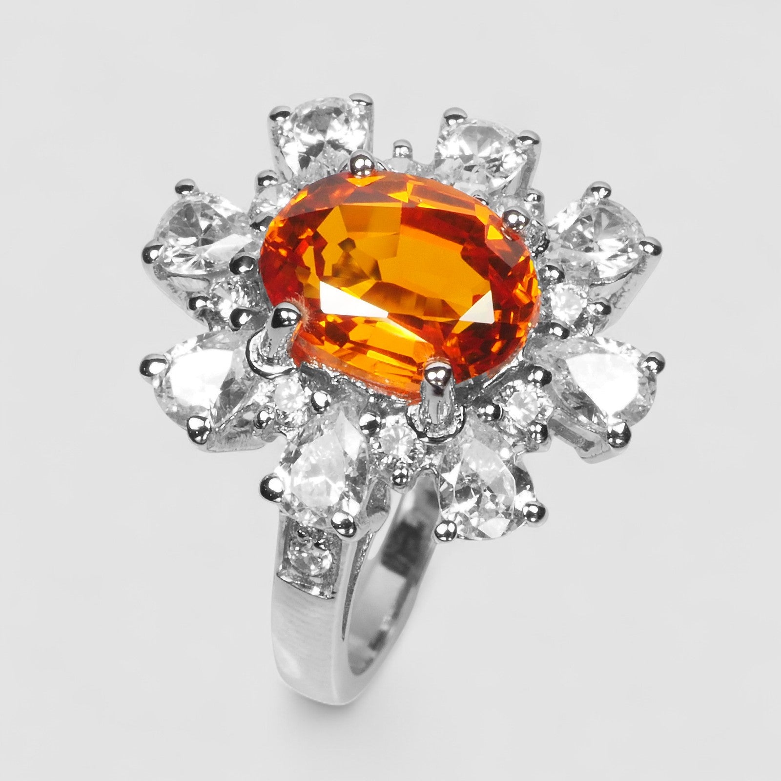 ORANGE SPESSARTITE 925 STERLING SILVER HANDMADE RING