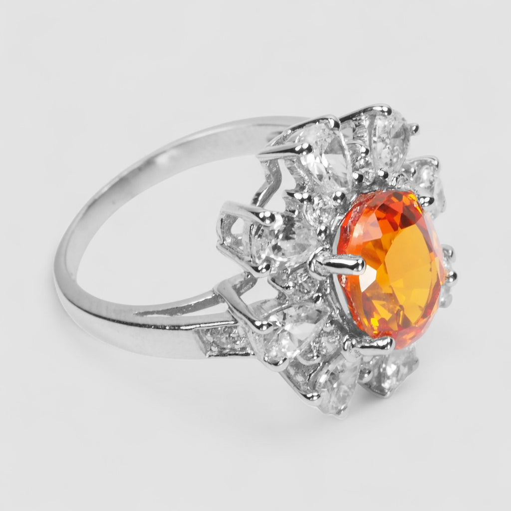 ORANGE SPESSARTITE 925 STERLING SILVER HANDMADE RING