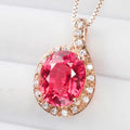 OVAL RED SPINEL ROSE GOLD PENDANTS 925 STERLING SILVER