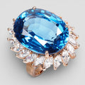 Blue Topaz 23.35Ct Rose Gold Rings