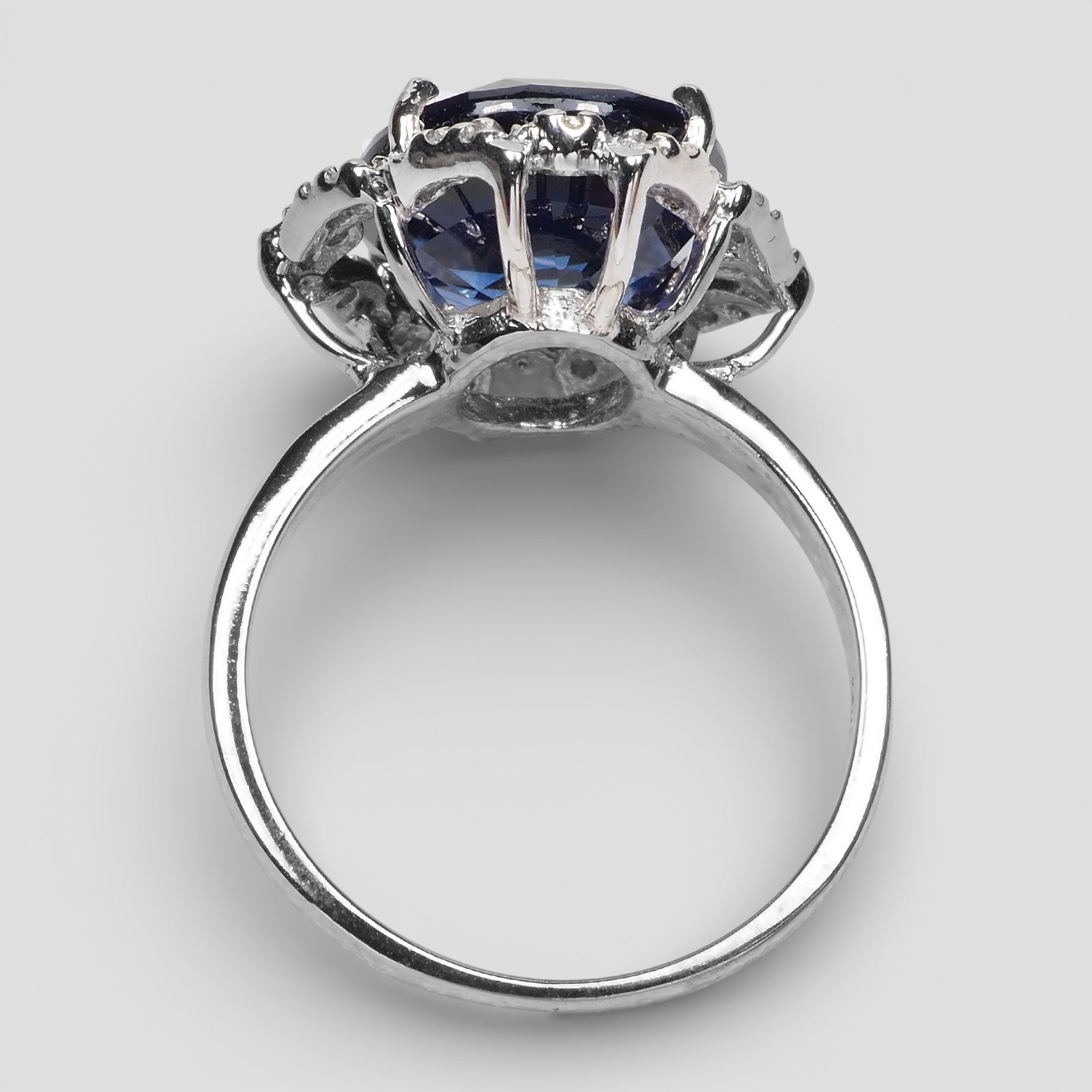 Blue Sapphire 925 Sterling Silver White Gold Rings