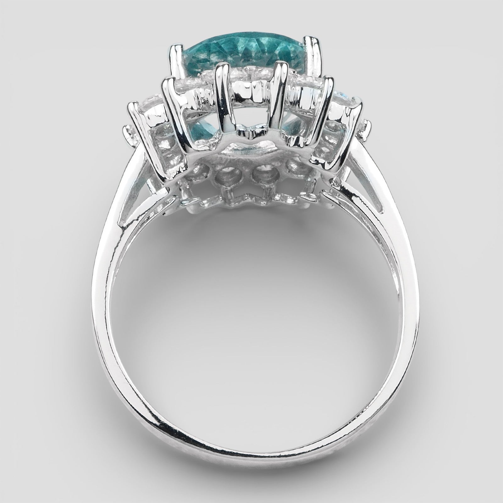 BLUE AQUAMARINE 925 STERLING SILVER FASHION RING