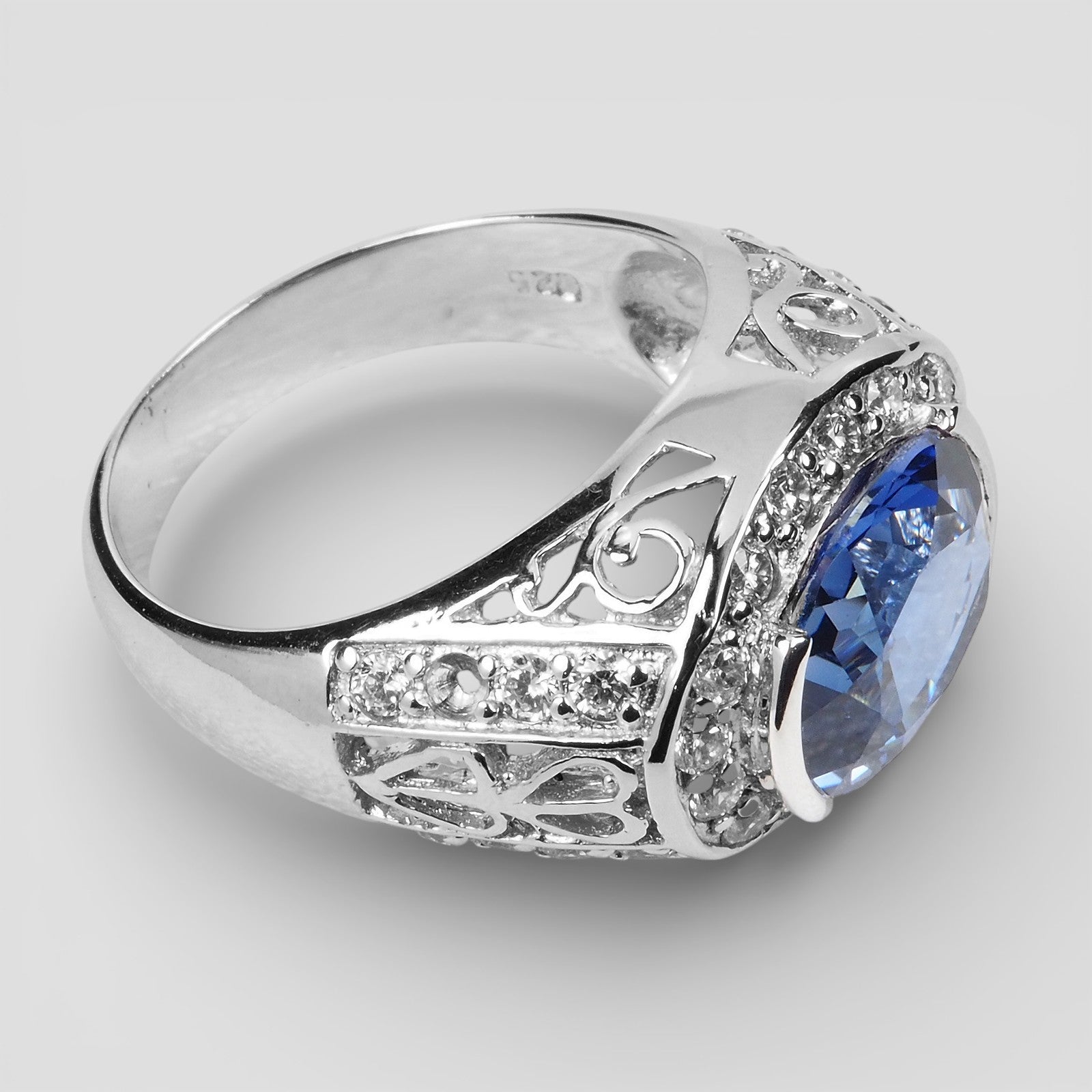 Blue Sapphire 925 Sterling Silver Handmade Ring