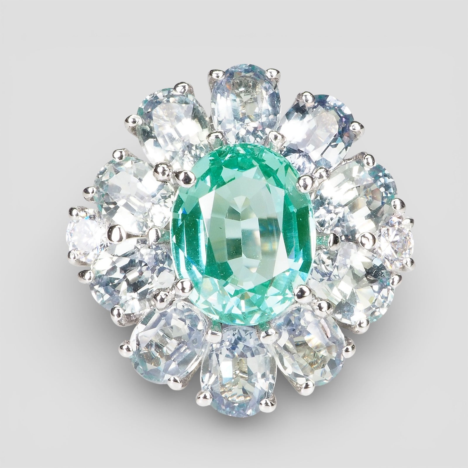 NEON GREEN SAPPHIRE 925 STERLING SILVER HANDMADE RING