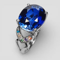 925 STERLING SILVER BLUE SAPPHIRE RING