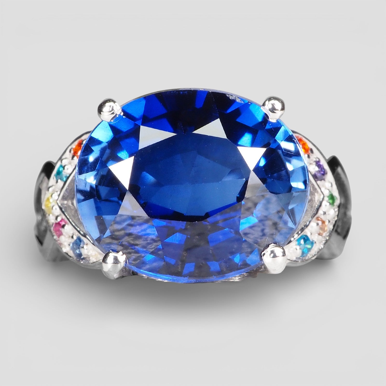 925 STERLING SILVER BLUE SAPPHIRE RING
