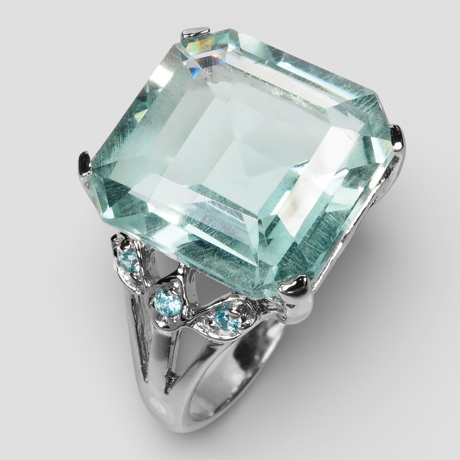 Blue Aquamarine 925 Sterling Silver Ring