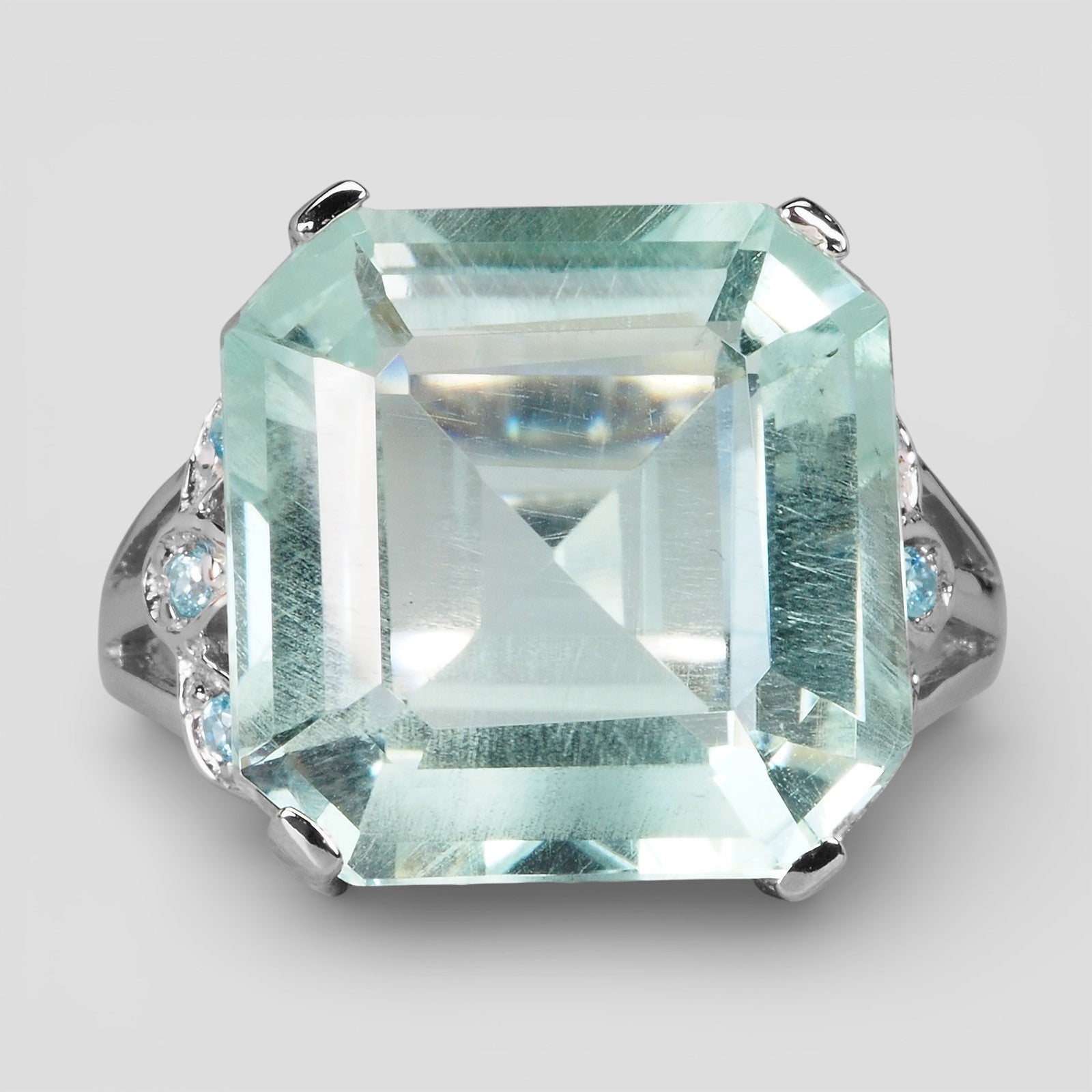 Blue Aquamarine 925 Sterling Silver Ring