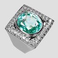 NEON GREEN EMERALD 925 STERLING SILVER RING
