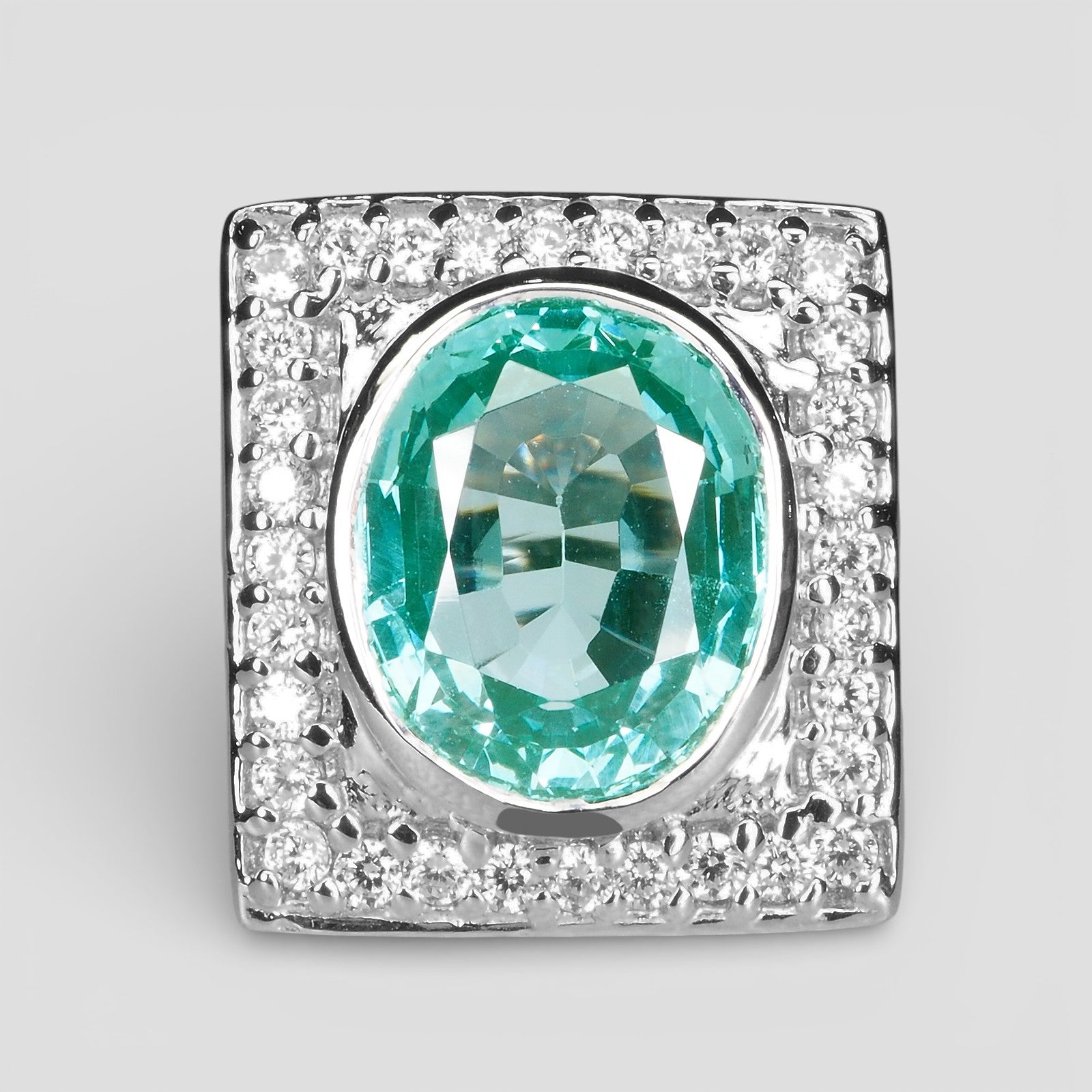 NEON GREEN EMERALD 925 STERLING SILVER RING