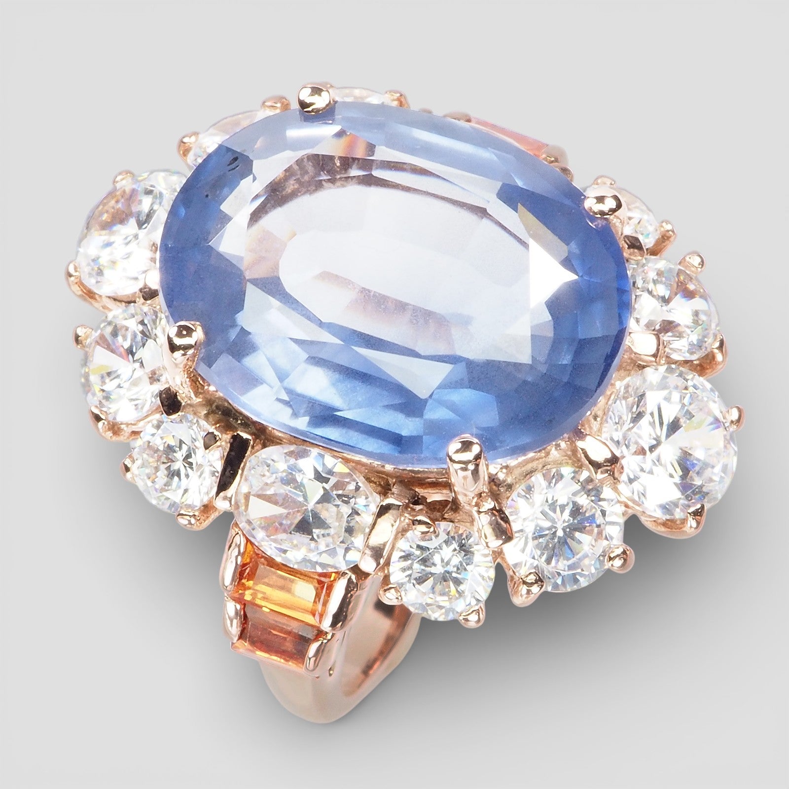 Blue Tanzanite 925 Sterling Silver Rose Gold Rings